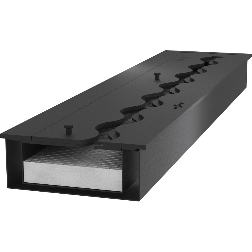 InFire - Inbyggd BIO eldstad 7,5x100 cm 6kW svart