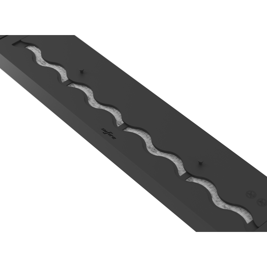 InFire - Inbyggd BIO eldstad 7,5x100 cm 6kW svart