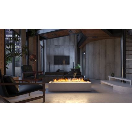 InFire - Inbyggd BIO eldstad 7,5x120 cm 7kW svart