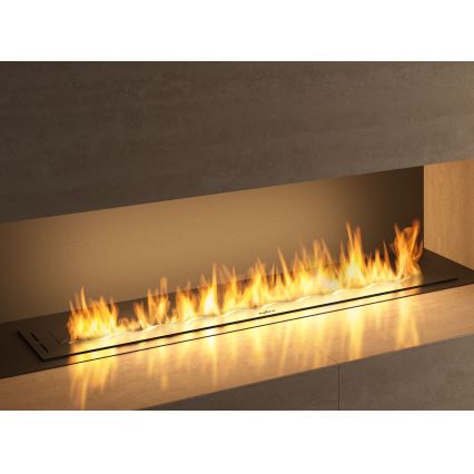 InFire - Inbyggd BIO eldstad 7,5x120 cm 7kW svart