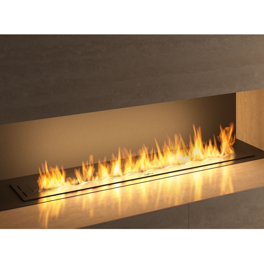 InFire - Inbyggd BIO eldstad 7,5x120 cm 7kW svart
