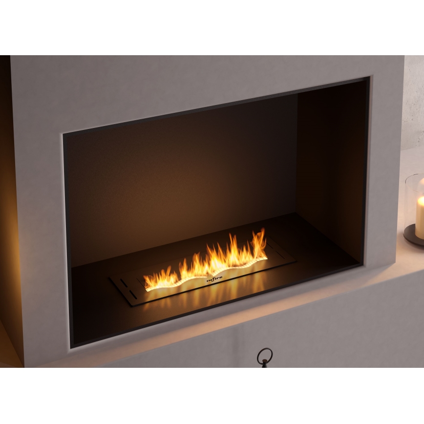 InFire - Inbyggd BIO eldstad 7,5x50 cm 3,5kW svart