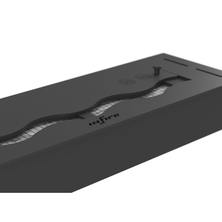 InFire - Inbyggd BIO eldstad 7,5x60 cm 3,5kW svart