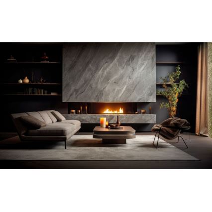 InFire - Inbyggd BIO eldstad 7,5x80 cm 6kW svart