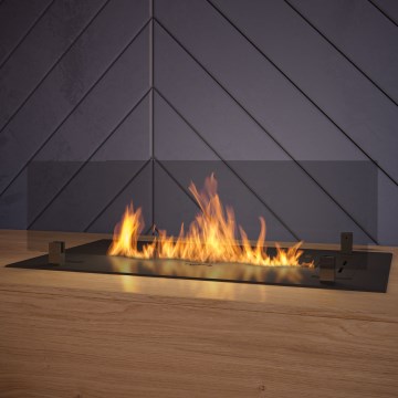 InFire - Inbyggd BIO eldstad 8,5x60 cm 3,5kW svart