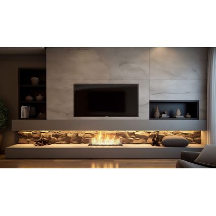 InFire - Inbyggd BIO eldstad 8,5x60 cm 3,5kW svart