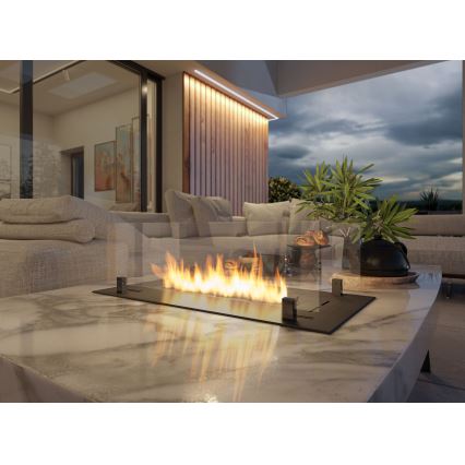 InFire - Inbyggd BIO eldstad 8,5x80 cm 3,5kW svart