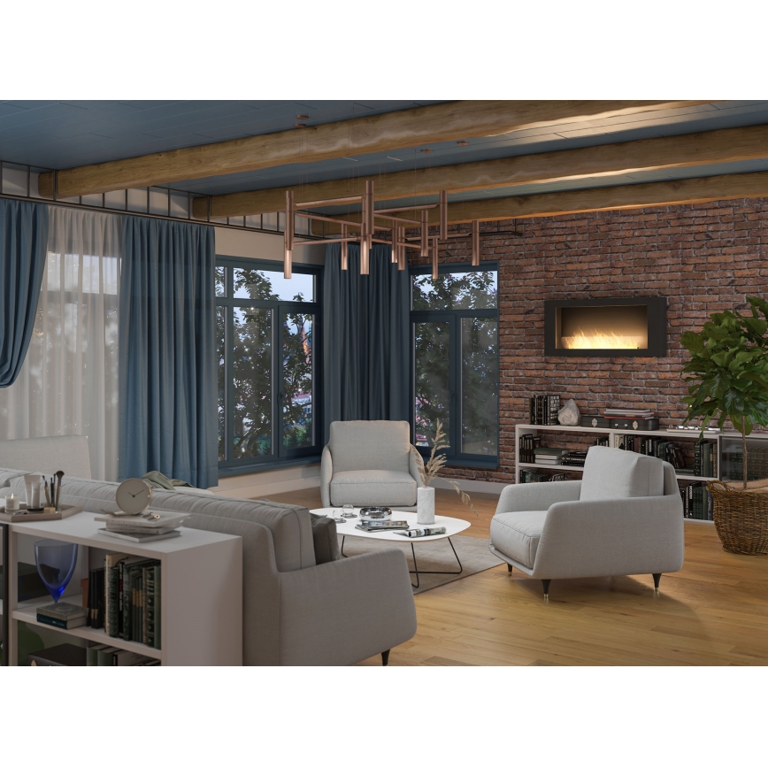 InFire - Väggmonterad BIO-kamin 120x56 cm 3 kW svart