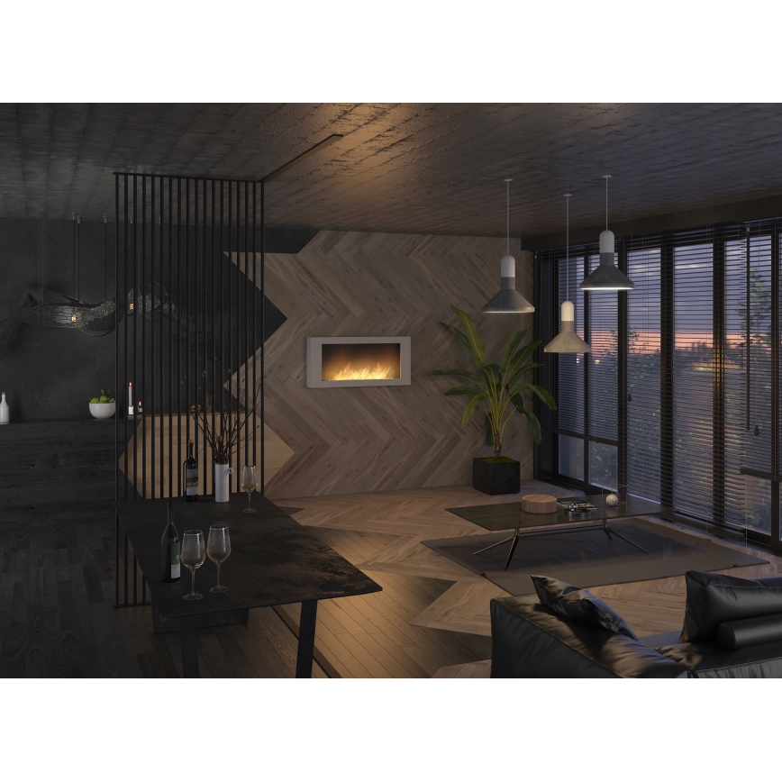 InFire - Väggmonterad BIO-kamin 120x56 cm 3 kW vit