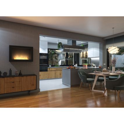 InFire - Wall BIO fireplace 80x56 cm 3kW svart