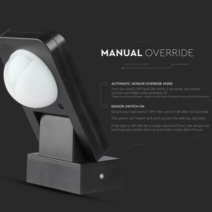 Infraröd utomhusrörelsesensor 360° 1000W/230V IP65 svart