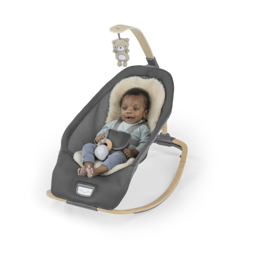 Ingenuity - Barnvibrerande liggstol med melodi EVERY SEASON WESLEY 3xC grå