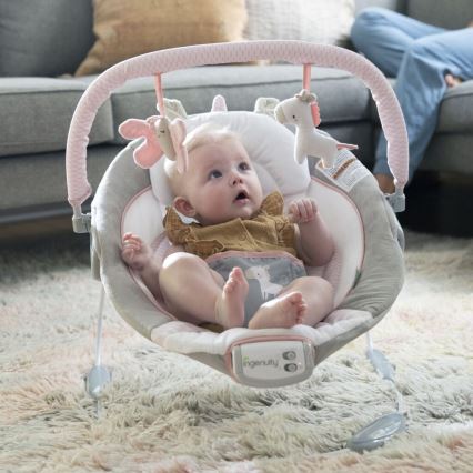 Ingenuity - Vibrerande babysitter med musik FLORA THE UNICORN 3xC