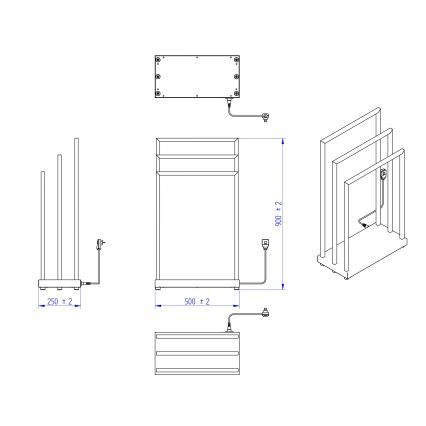 Instal Projekt - Elektrisk handdukstork MOBE 105W 90x50 cm vit