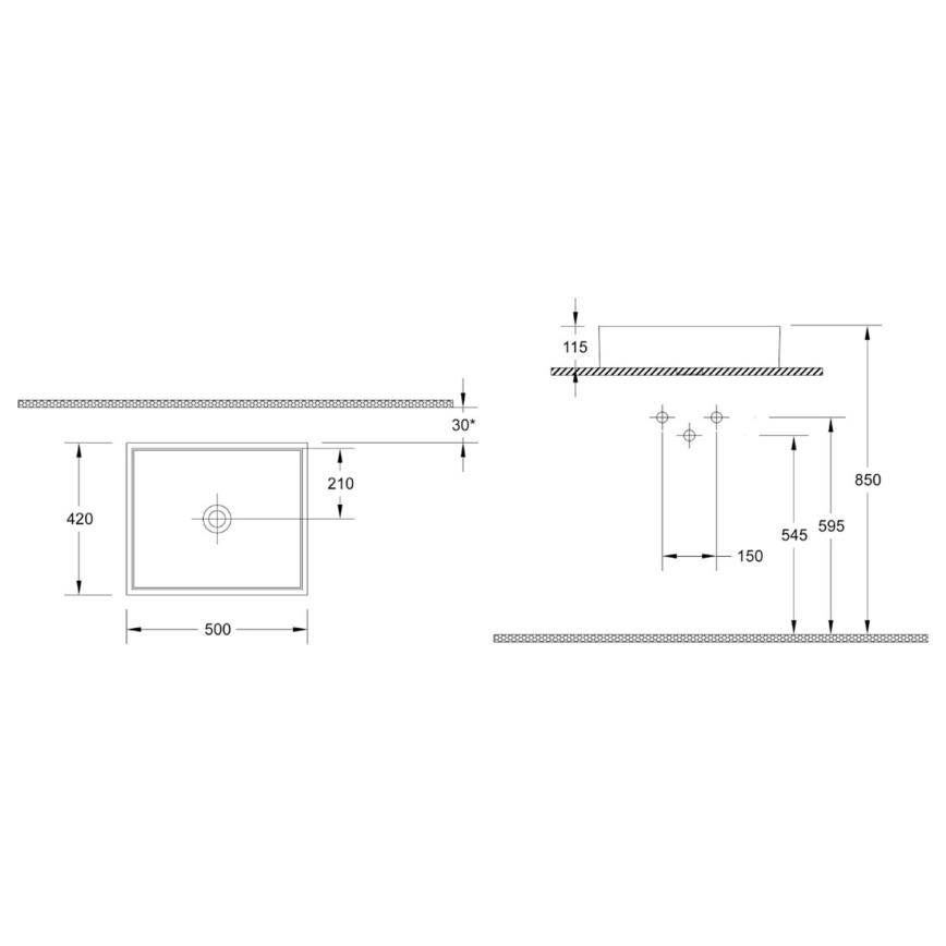 Isvea - Påliggande tvättställ PURITY 50x42 cm keramik/vit