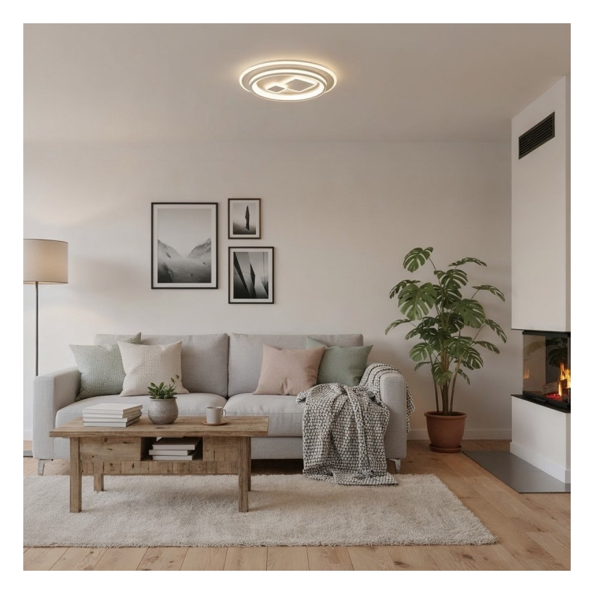 ITALUX - LED-dimbar taklampa PARCO LED/55W/230V 3000-6500K Ø 50 cm vit + fjärrkontroll