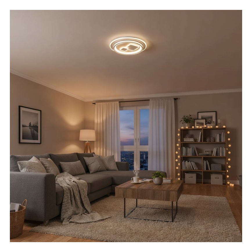 ITALUX - LED-dimbar taklampa PARCO LED/55W/230V 3000-6500K Ø 50 cm vit + fjärrkontroll