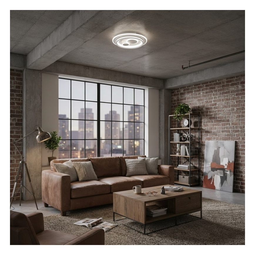 ITALUX - LED dimbar taklampa PARCO LED/55W/230V 3000-6500K Ø 50 cm vit + fjärrkontroll