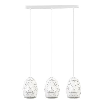 ITALUX - Ljuskrona med textilsladd HARLEY 3xE27/40W/230V vit