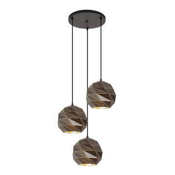 ITALUX - Ljuskrona med textilsladd PALERMO 3xE27/40W/230V antracit