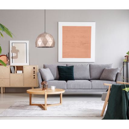 ITALUX - Ljuskrona med textilsladd HARLEY 1xE27/40W/230V Roséguld