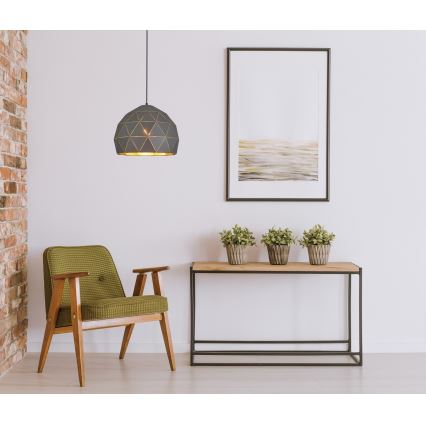 ITALUX - Ljuskrona med textilsladd HARLEY 1xE27/40W/230V svart