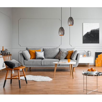 ITALUX - Ljuskrona med textilsladd HARLEY 1xE27/40W/230V svart