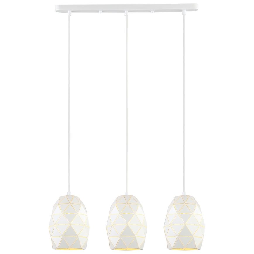 ITALUX - Ljuskrona med textilsladd HARLEY 3xE27/40W/230V vit