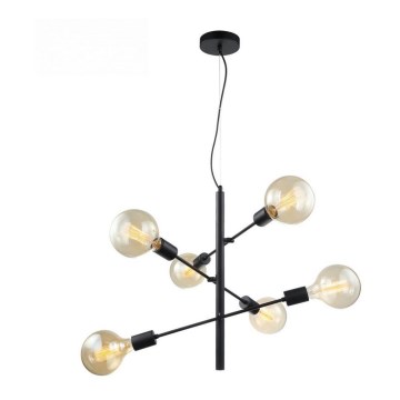 ITALUX MDM3582/6 BK - Ljuskrona med snöre MADALYN 6xE27/40W/230V