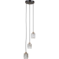 ITALUX - Pendellampa på vajer TORNO 3xE14/40W/230V svart/guld
