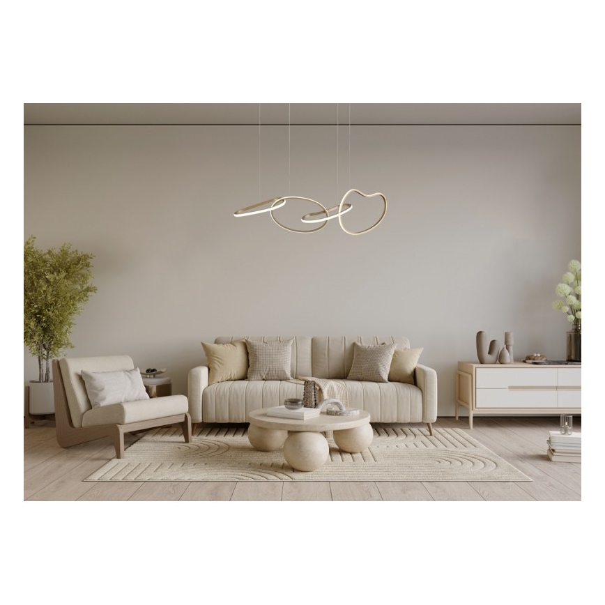 ITALUX - LED-takpendel FONTE på vajer LED/60W/230V 3000/4000/6000K guldig