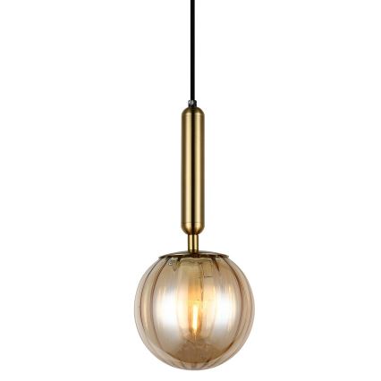 ITALUX - Ljuskrona med textilsladd RAVENA 1xE27/5W/230V mässing