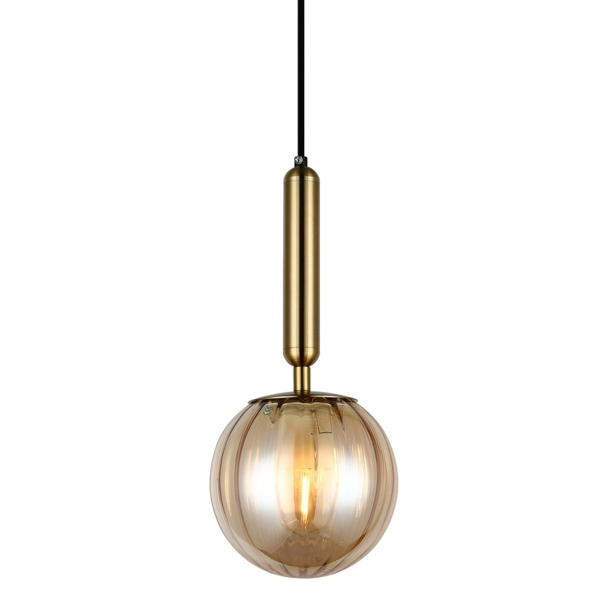 ITALUX - Ljuskrona med textilsladd RAVENA 1xE27/5W/230V mässing