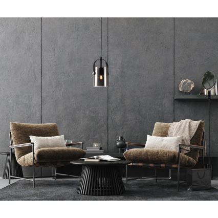 ITALUX - Ljuskrona med textilsladd NANESMA 1xE27/40W/230V svart