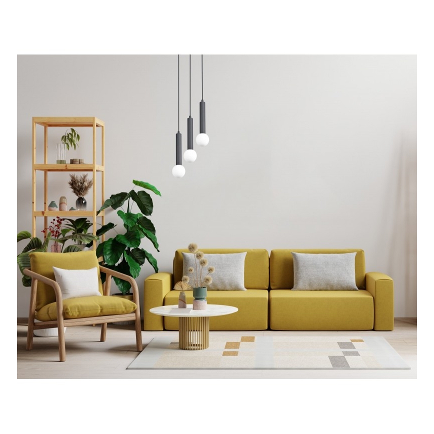 ITALUX - Pendellampa med kabel FILANO 3xG9/5W/230V svart