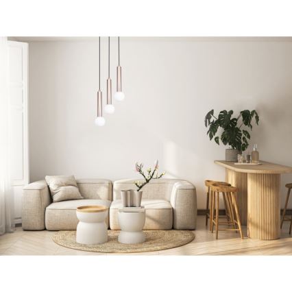 ITALUX - Pendellampa med kabel FILANO 3xG9/5W/230V roséguld