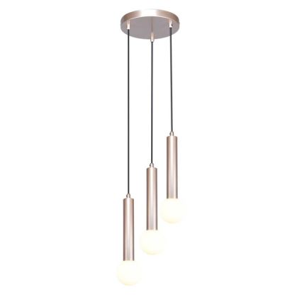 ITALUX - Pendellampa med kabel FILANO 3xG9/5W/230V roséguld