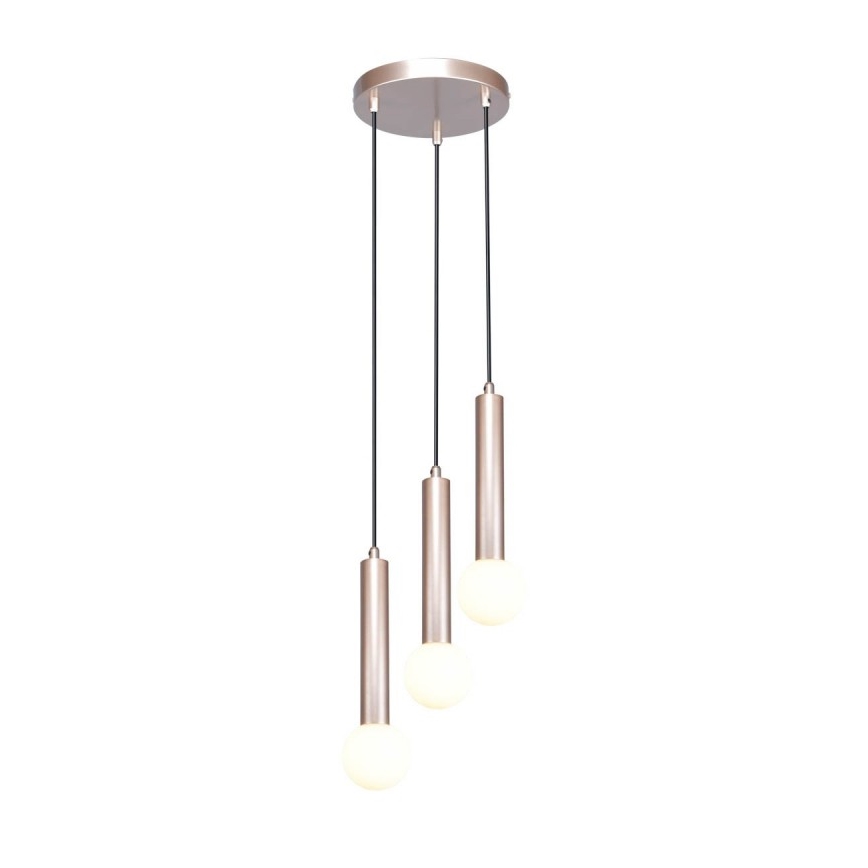 ITALUX - Pendellampa med kabel FILANO 3xG9/5W/230V roséguld