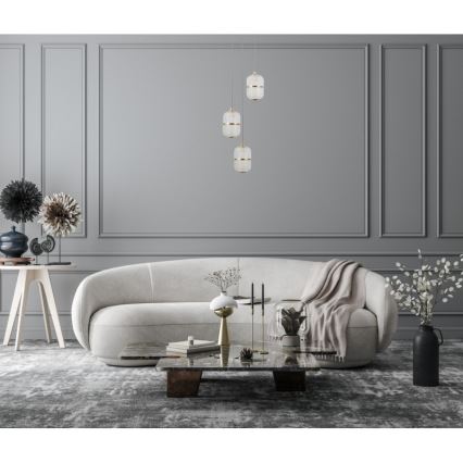 ITALUX - LED-takpendel på vajer ALANI 3xLED/5W/230V 3000K svart/guld