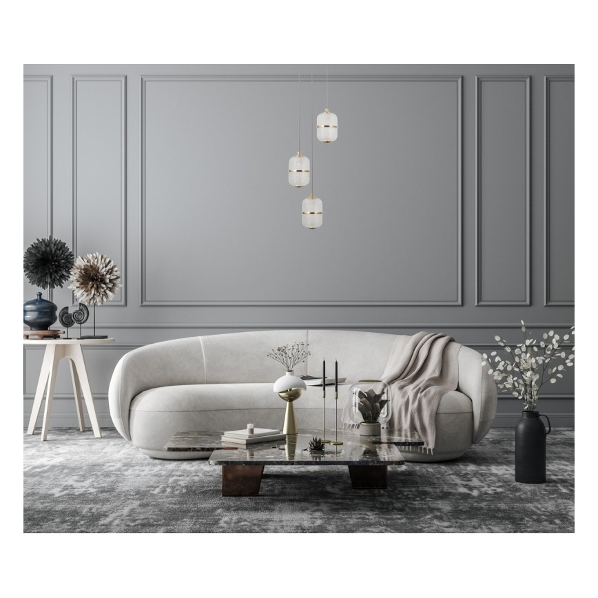 ITALUX - LED-takpendel på vajer ALANI 3xLED/5W/230V 3000K svart/guld