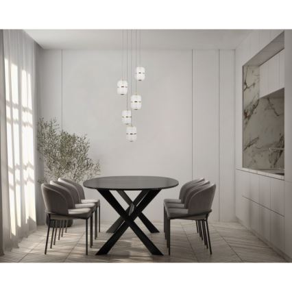 ITALUX - LED-pendellampa ALANI på vajer 5xLED/5,6W/230V 3000K svart/guld