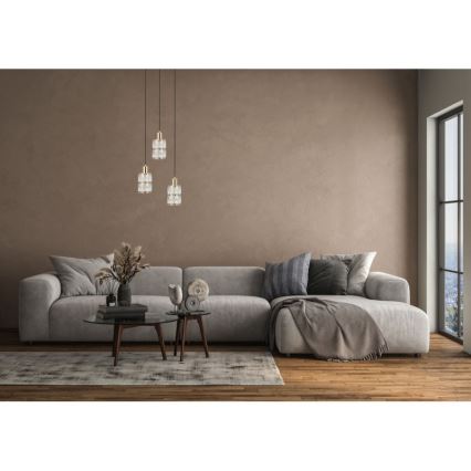 ITALUX - ALMA takpendel på vajer 3xE27/40W/230V guld