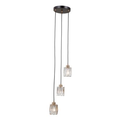 ITALUX - Pendellampa på vajer TORNO 3xE14/40W/230V svart/guld