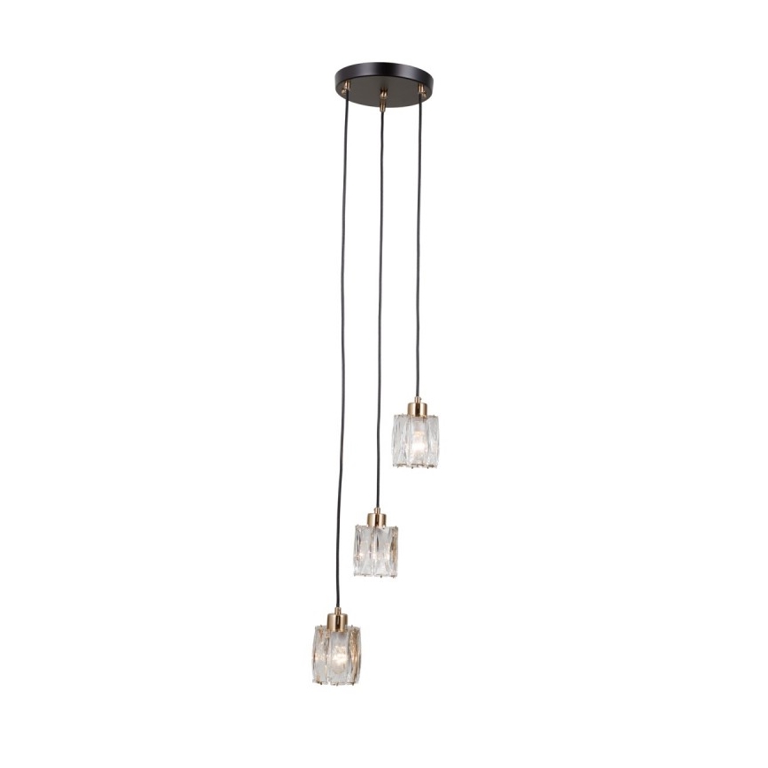 ITALUX - Pendellampa på vajer TORNO 3xE14/40W/230V svart/guld