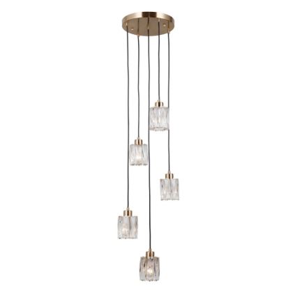 ITALUX - Hänglampa på kabel TORNO 5xE14/40W/230V guld