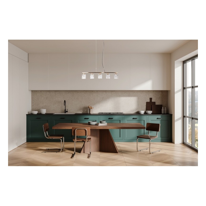 ITALUX - Pendellampa SIMONA 5xE14/40W/230V, guldfärgad