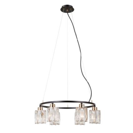 ITALUX - Taklampa i vajer SIMONA 6xE14/40W/230V svart/guld