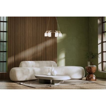 ITALUX - Taklampa med vajer SIMONA 6xE14/40W/230V guld