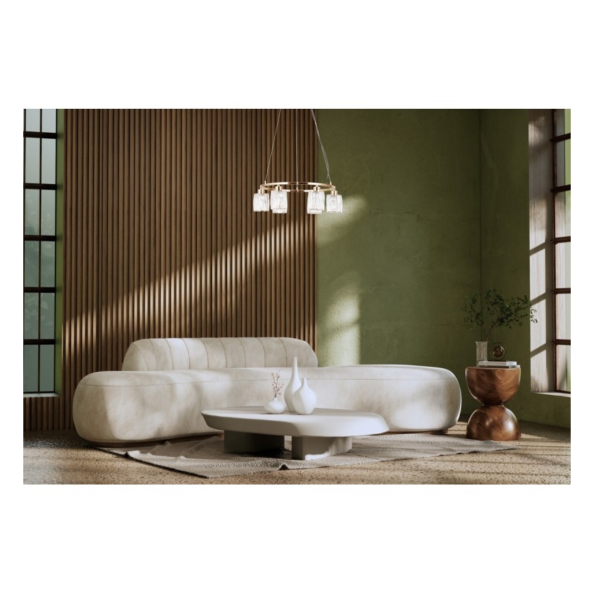 ITALUX - Taklampa med vajer SIMONA 6xE14/40W/230V guld