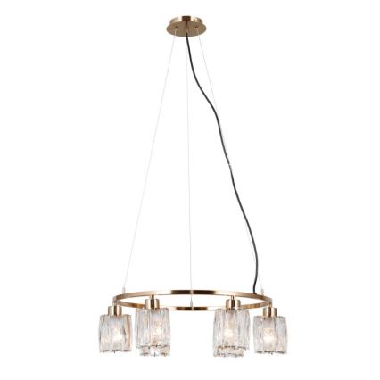 ITALUX - Taklampa med vajer SIMONA 6xE14/40W/230V guld